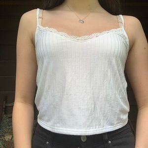 White tank with lace